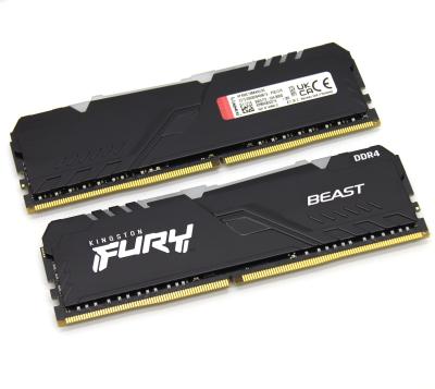 Оперативная память DDR4 32GB KIT 2x16GB Kingston FURY Beast RGB KF436C18BBAK2/32, DIMM, 3600 МГц, PC4-28800, XMP, 18-22-22, 1.35В, радиаторы
