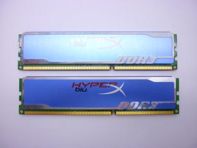 Оперативная память DDR3 4GB KIT 2x2GB Kingston HyperX Blu KHX1600C9AD3B1K2/4G, DIMM, 1600 МГц, PC3-12800, XMP, 9-9-9-27, 1.65В, радиаторы