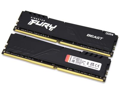 Оперативная память DDR4 32GB KIT 2x16GB Kingston Fury Beast KF432C16BBK2/32 DIMM, 3200MHz, PC4-25600, CL16, 16-20-20, XMP, 1.35V, радиатор, OEM