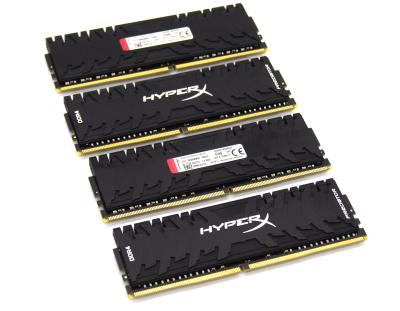 Оперативная память DDR4 64GB KIT 4x16GB Kingston HyperX Predator DIMM, PC4-24000, 3000 MHz, CL15, 15-17-17, XMP, 1.35В, радиатор, OEM