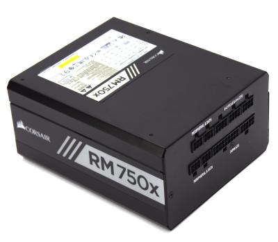 Блок питания Corsair RM750x 750 Вт Act PFC, 80 Plus Gold, КПД 90%, ATX 12V Ver. 2.4, EPS 12V V2.92, 24 pin, 4+4 pin CPU, 6x SATA, 2x6/8-pin, 135mm fan, отстегивающиеся кабели - комплект не полный
