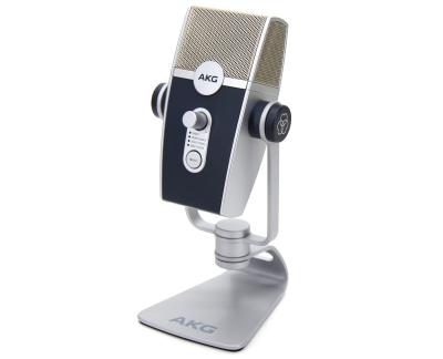 Микрофон USB AKG Lyra проводной USB-C, мультирежимный, встроенный усилитель и АЦП 24bit 194kHz, выход на наушники, металлический корпус и подставка, BOX
